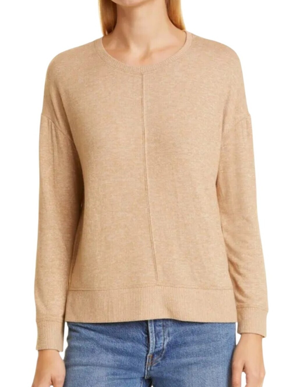Rails Iggy Heather Camel Tan Lightweight Long Sleeve Sweater S